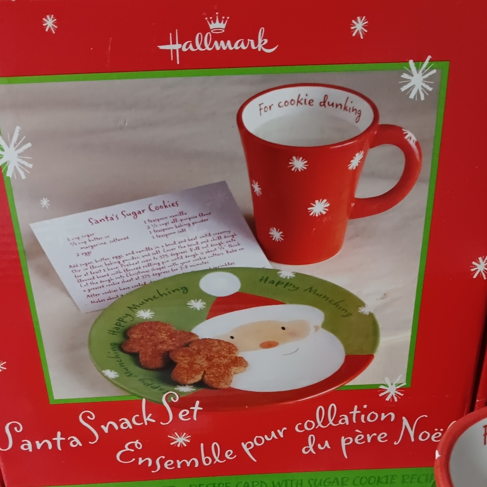 Vintage Hallmark Santa snack set